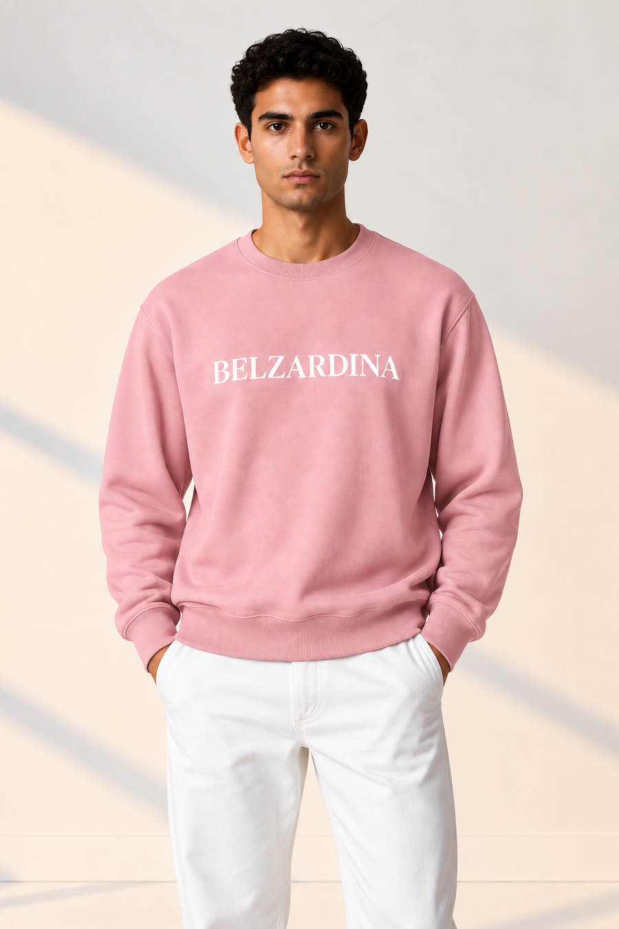 BELZARDINA Premium Sweatshirt Cotton-Pink – Model